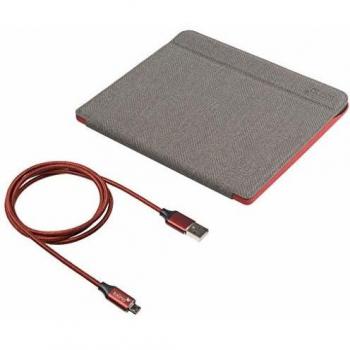 Tolino Epos 2 SlimFit Geckocover‑Set (Grau/Rot) mit Anschlusskabel
