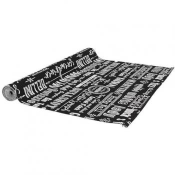 Tapiz runner en algodón negro 40x140 cm