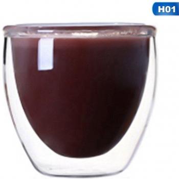 350 ml Heat‑Resistant Double‑Wall Glass Whiskey Mug