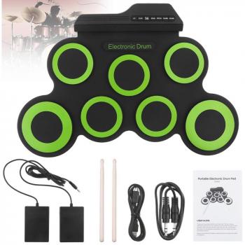 Portable Electric Drum Kit with 7 Pads and Sustain Pedal