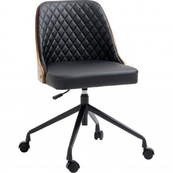 Vinsetto Ergonomischer Drehstuhl, höhenverstellbar, ohne Armlehnen, ideal für Home Office & Gaming, Schwarz
