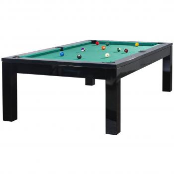 Olivia 7 Piedras: Mesa de Billar Negro con Bandeja Verde