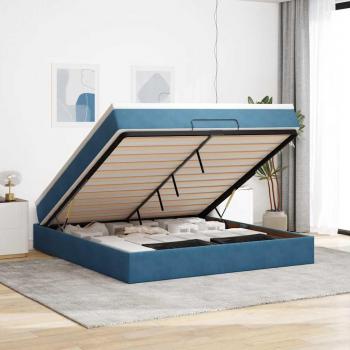 Ottomanbett Dunkelblau mit Matratze 180x200 cm