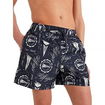 Bañador Tommy Hilfiger Essential Azul Sombra con Toques Blancos – L