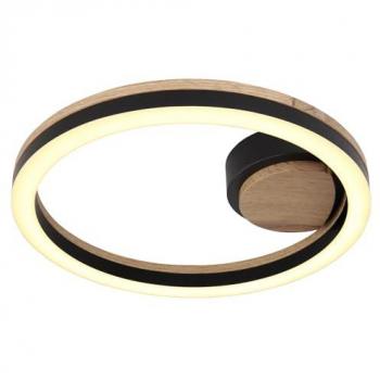 Globo LED Wandleuchte und Deckenleuchte BEATRIX, 1-flammig, Warmweiß, Metall und MDF, Ø 30 cm