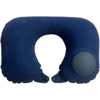 Cojín inflable con reposapiés compacto para viajeros