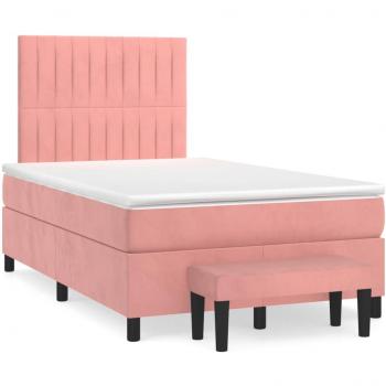 Komfortables Boxspringbett Rosa 120x190 cm Samt