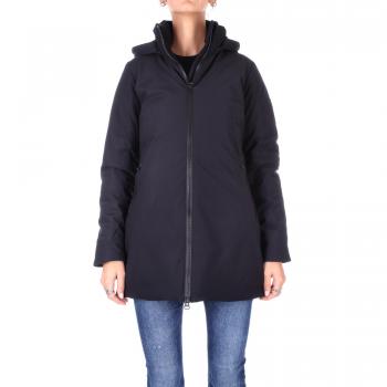 Piumino lungo donna SAVE THE DUCK con cappuccio, colore nero e lilla