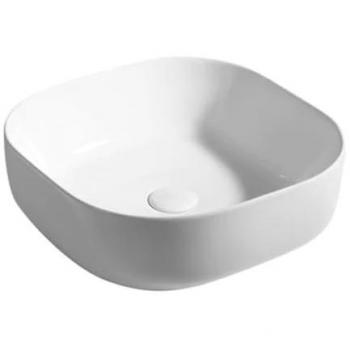 Lavabo da appoggio mod. la55 cm 43 x 43 bianco piletta non inclusa