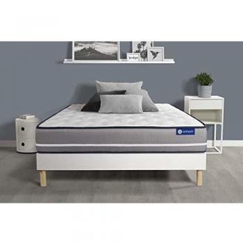 Matelas 90x200cm ACTIFLEX Pur 3zones de Confort + sommier KIT Blanc