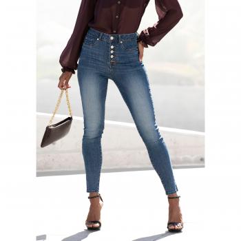 Damen High-Waist-Jeans Lascana, Blue-Washed, Größe 34