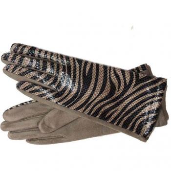 Winter Warm Leopard Suede Gloves with Touch Screen H84