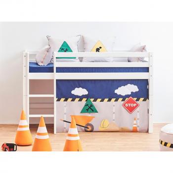 Hochbett HOPPEKIDS Kleine Bauarbeiter, weiß