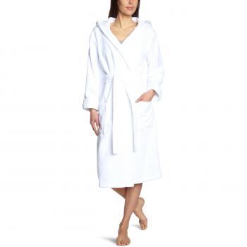 Schiesser Damen Bademantel, 120 cm, Weiß, L EU