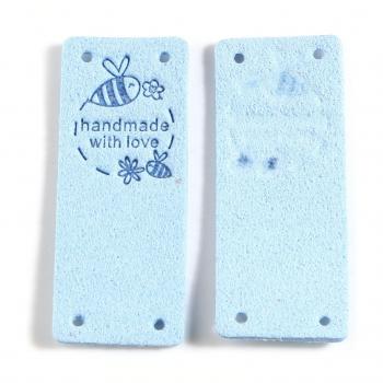 Etiqueta rectangular hecha a mano con amor – 10 uds