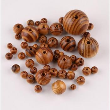 Joyería Natural: Cuentas de Madera de Grano Pino – Espaciador Circular