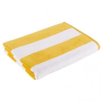 Christy Classic Cabana Striped XL Vibrant Beach Towel – Yellow (Unisex)