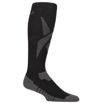 Reebok Long Technical Compression Running Socks Black 4.5-6 UK