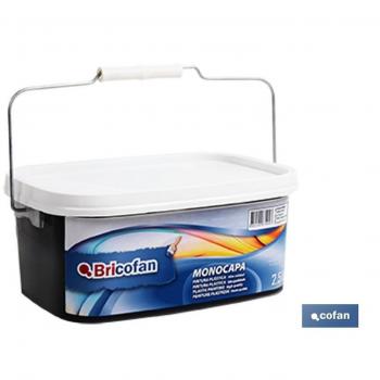 Pintura plástica monocapa en color negro, apta para interior, 2.5L