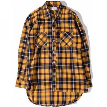 Chemise Hipster à Manches Longues Jaune