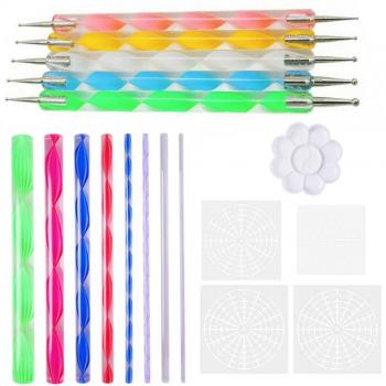 18-Piece Mandala Dotting Tool Kit with Stencils