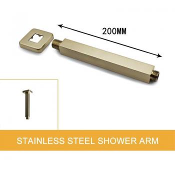 Brushed Gold Square Rainfall Shower Head 8/10/12 Inch