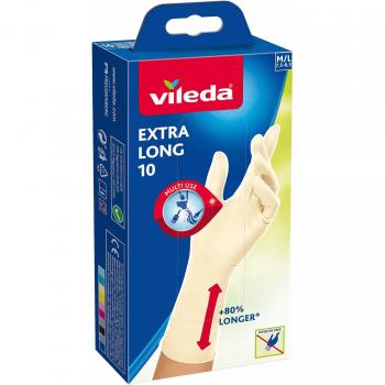 Vileda Guantes de látex extra largos 10 unidades