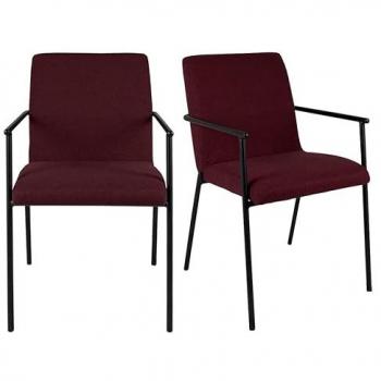 Duo de chaises en tissu rouge avec pieds en métal
