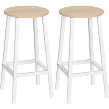 Taburetes Altos de Cocina Homcom con Asiento de Melamina 32,5x32,5x65 cm