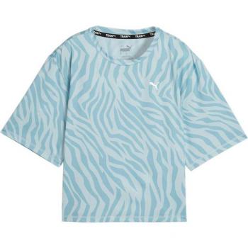 Puma Train Favorite AOP cortada con mangas cortas en azul, talla S para mujer