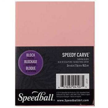 Speedball Speedy-Carve Soft Rubber Block, Pink, 3 x 4