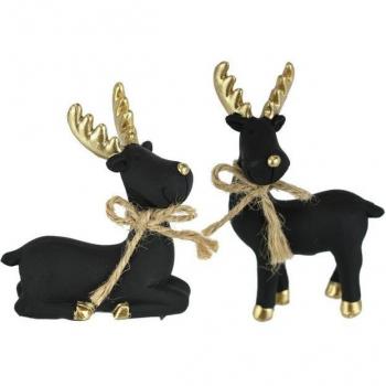 Weihnachtselch‑Figur I.G.E.A. – Schwarz, 2 Stück, 8 cm hoch