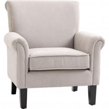 Sillón de Salón Tapizado en Tela con Reposabrazos y Asiento Extraíble 79x78x87 cm Gris