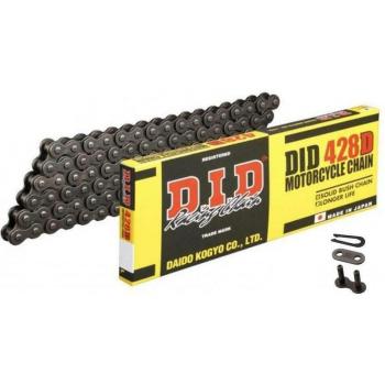 Catena trasmissione DID 428D138 nera con giunto a clip RJ, 138 maglie