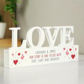 Customizable Red Hearts Wooden Love Decor