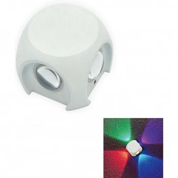Apparecchio LED RGB per pareti esterne, quadrato, 4W