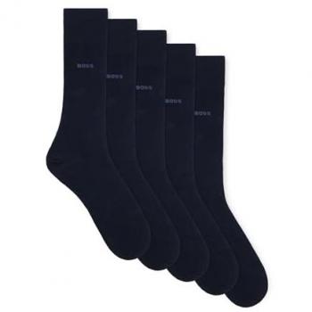 Businesssocken BOSS 5P RS Uni Col CC Gr. 39-42, blau (dark blue 401) Herren Socken mit BOSS Schriftzug