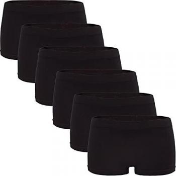 Fabio Farini Damen Seamless Boxershorts 6er Pack Schwarz XXL-3XL