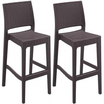 2er Set Jamaica Barhocker mit Fußstütze