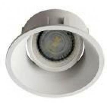 Encastrement spot 83 mm en aluminium blanc avec collerette