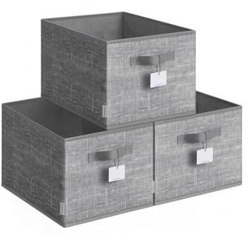 Storage Baskets Set of 3, Cattail Grey / 40 x 30 x 24 cm