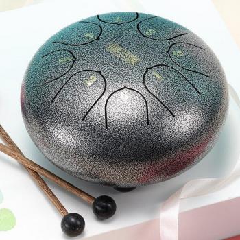 6-Inch 8-Tone Tongue Drum in Alloy Steel with Mallets and Bag BHD2