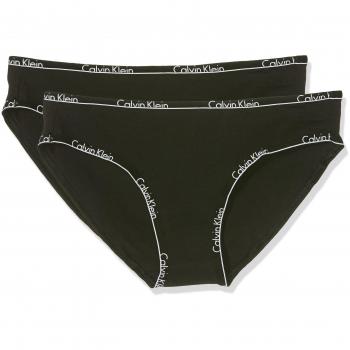 Calvin Klein Damen Bikini 2PK Bikinislip, Schwarz (Black 001), 34 (Herstellergröße:XS)