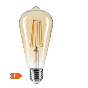 Bombilla LED vintage con forma de pera, potencia de 7W, rosca E27 y temperatura de color de 2500K