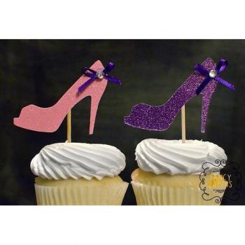 Glitter Shoes Party Cupcake Toppers