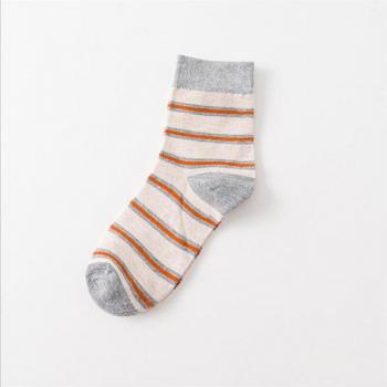 Paire de chaussettes homme – rayures automnales, confort haut