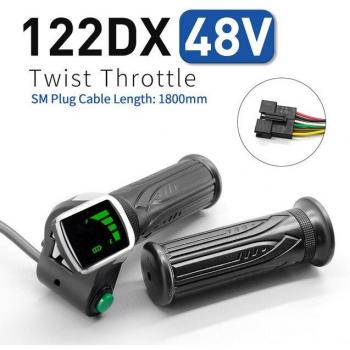 Electric Bike Throttle with Power Switch 122DX 36V 48V