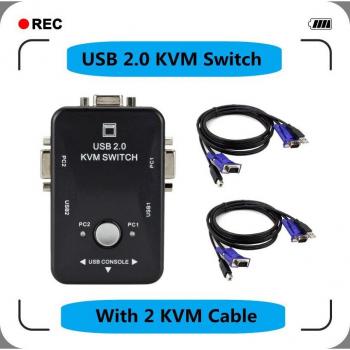 KVM Switch USB 2.0 con Monitor Adapter