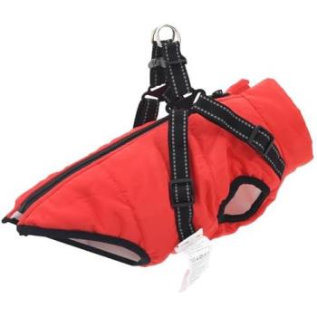Red L36 Fleece Dog Coat with Harness – vidaXL