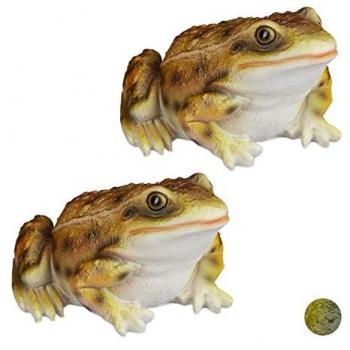 Lot de 2 Grenouilles en Pierre pour Balcon